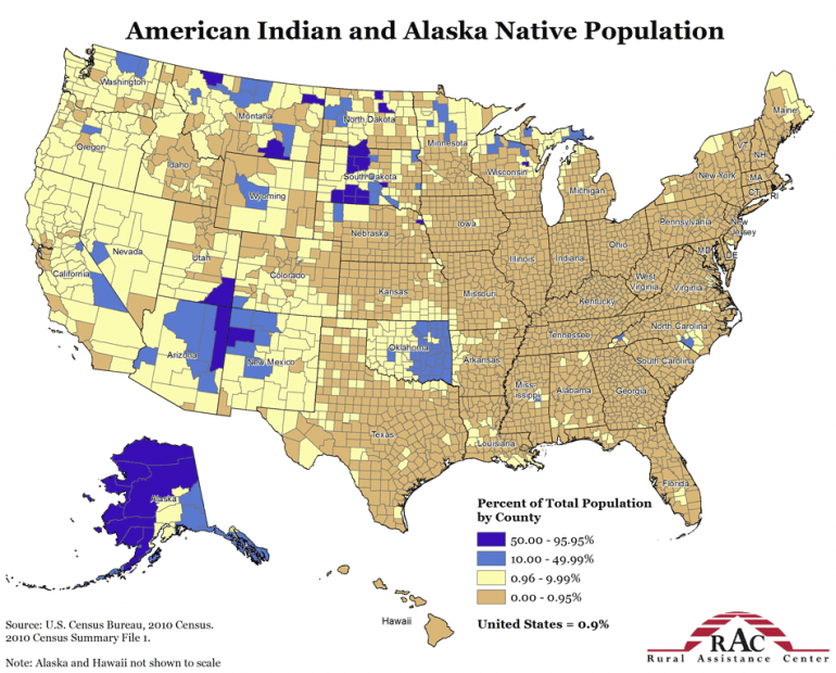 La distribuzione dei nativi americani